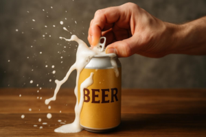 Pěnění piva při otevírání plechovky. Zabraňte výstřiku jednoduchými kroky