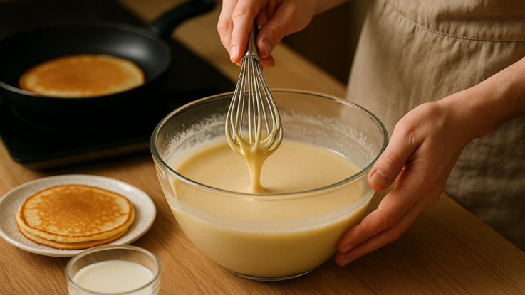 Palačinkové těsto bez trhání. Jak správně míchat, aby se nepřipalovalo