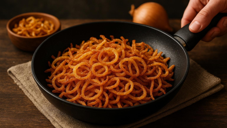 usmazte cibuli k dokonale zlatave krupavosti vyhnete se castym chybam novacku Usmažte cibuli k dokonalé zlatavé křupavosti. Vyhněte se častým chybám nováčků