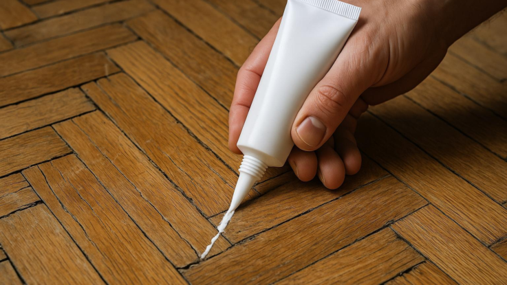 opravte parketove podlahy ucpete praskliny snadnym postupem Opravte parketové podlahy. Ucpěte praskliny snadným postupem