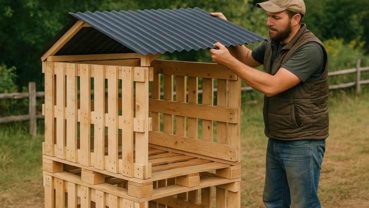 postavte cenove dostupny pristresek sestavite ho snadno z prepravnich palet Postavte cenově dostupný přístřešek. Sestavíte ho snadno z přepravních palet