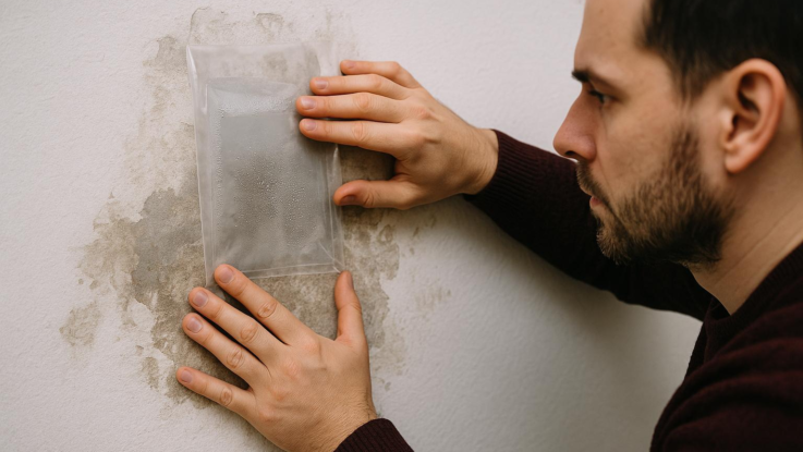 zjistete zda je zed vlhka pomuze jednoduchy trik s folii Zjistěte, zda je zeď vlhká. Pomůže jednoduchý trik s fólií