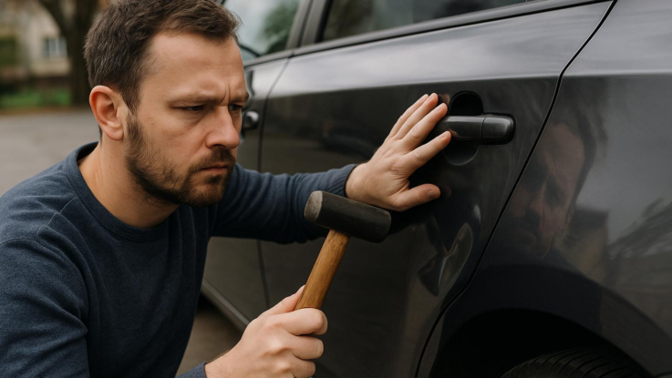 Návod: srovnání promáčklého plechu u auta. Proveďte opravu sami snadno