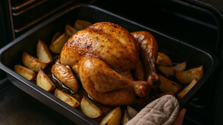 Kuře z trouby bez připalování. Stačí si pohlídat jeden detail