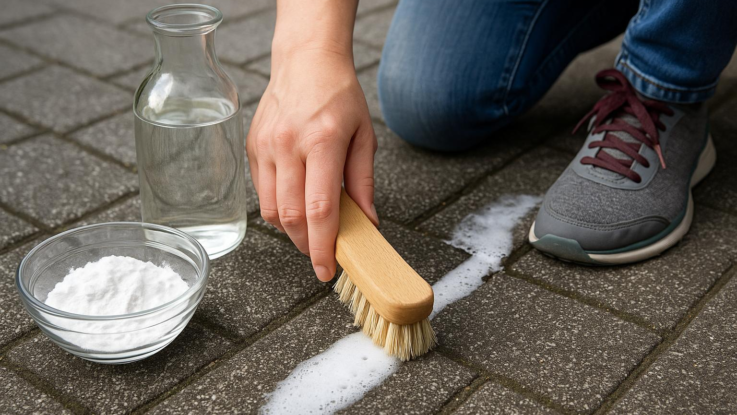 jak vycistit spary mezi dlazbou bez chemie a bez driny Jak vyčistit spáry mezi dlažbou. Bez chemie a bez dřiny