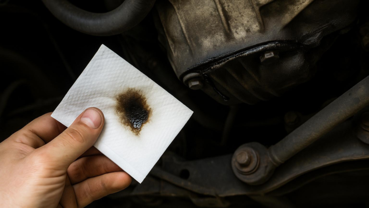 Jak najít únik oleje. Pomůže jednoduchý test s ubrouskem