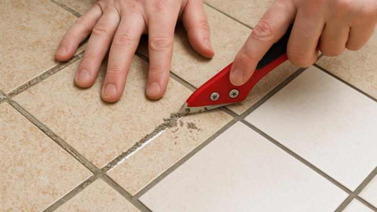 Jak odstranit staré spárování. Dlaždice budou zase jako nové