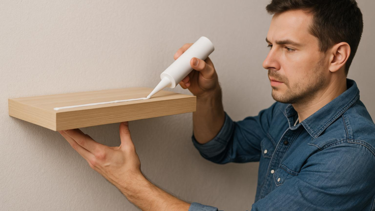 Jak přidělat poličku na zeď bez hmoždinek. Pomůže moderní lepidlo