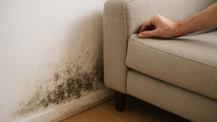 Nedávejte nábytek přímo ke zdi. Můžete tím způsobit vznik plísně