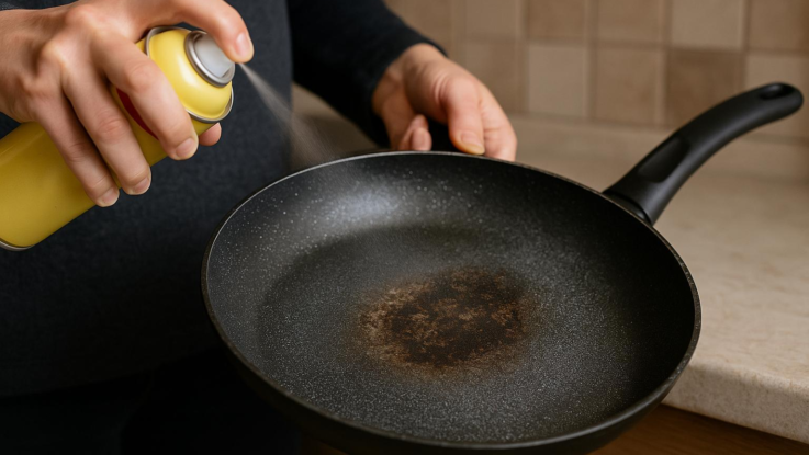 nepouzivejte olej ve spreji na neprilnave panve nici jejich povrch Nepoužívejte olej ve spreji na nepřilnavé pánve. Ničí jejich povrch