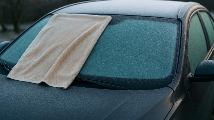 jak odmrazit celni sklo pres noc pomuze obycejny rucnik Jak odmrazit čelní sklo přes noc. Pomůže obyčejný ručník