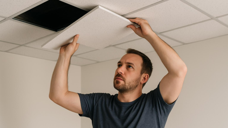 jak opravit spadly stropni panel zvladnete to za par minut Jak opravit spadlý stropní panel. Zvládnete to za pár minut