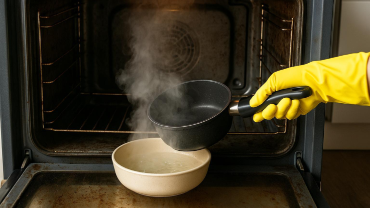 Jak vyčistit troubu bez čisticích prostředků. Funguje trik s párou