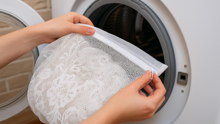 Jak prát záclony, aby se netrhaly. Pomůže obyčejný sáček