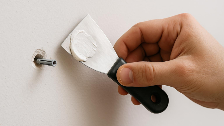 Jak opravit díru po hmoždince. Pomůže vám běžný tmel