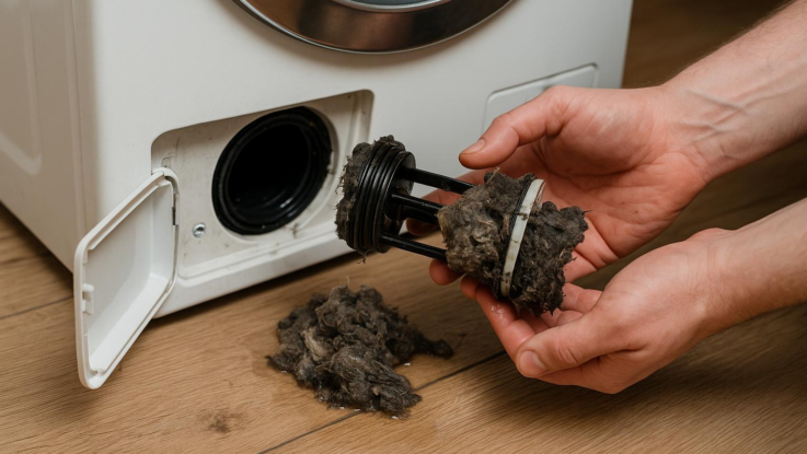 Ucpaný filtr pračky zvyšuje výrazně spotřebu. Jak ho správně vyčistit?