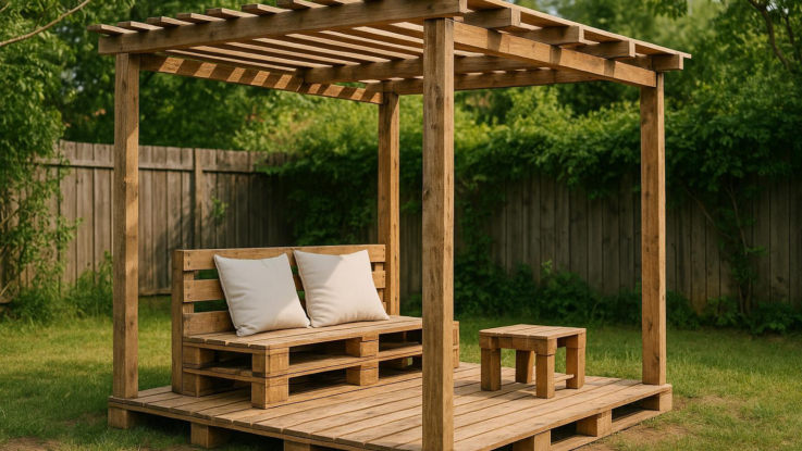 Jak postavit levnou pergolu z palet. Vypadá skvěle a skoro nic nestojí
