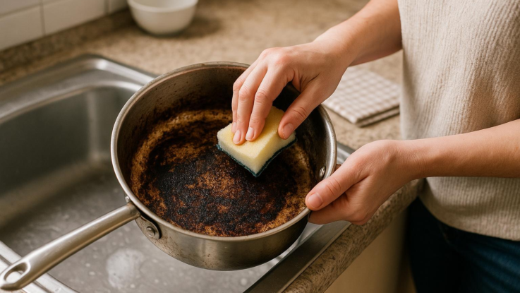 jak vycistit pripaleny hrnec uz za par minut bez chemie i drhnuti Jak vyčistit připálený hrnec. Už za pár minut, bez chemie i drhnutí
