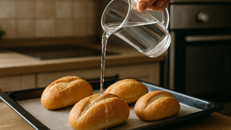 Staré rohlíky znova čerstvé! Už během minuty. Potřebujete k tomu jen trochu vody