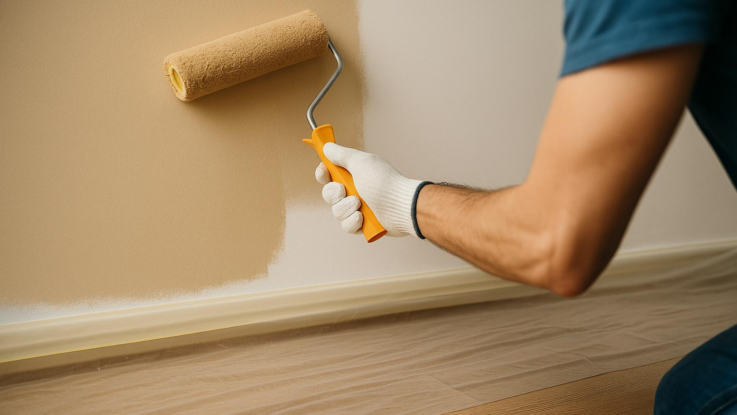 Jak vymalovat pokoj bez kapky barvy na podlaze. Stačí znát jeden trik