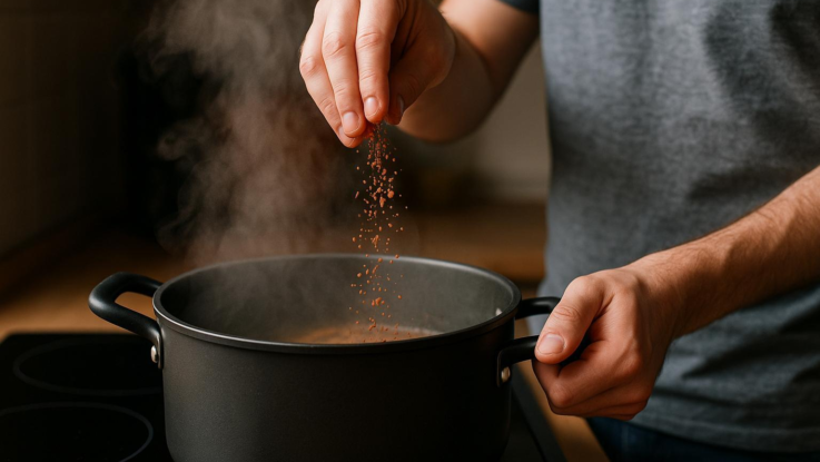 Nesypte koření přímo nad hrnec. Pára ničí jeho chuť