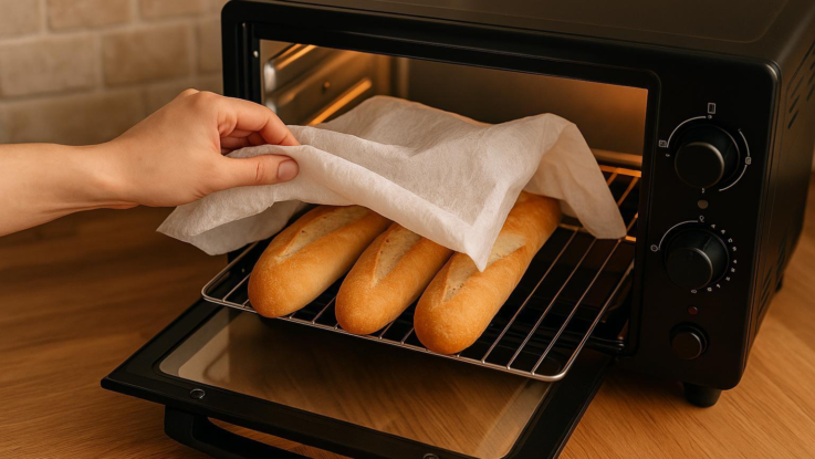 Jak ohřát pečivo, aby bylo jako čerstvé. Stačí vlhký ubrousek