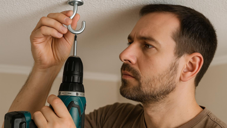 Jak přidělat háček do stropu. Držet bude i těžší váha