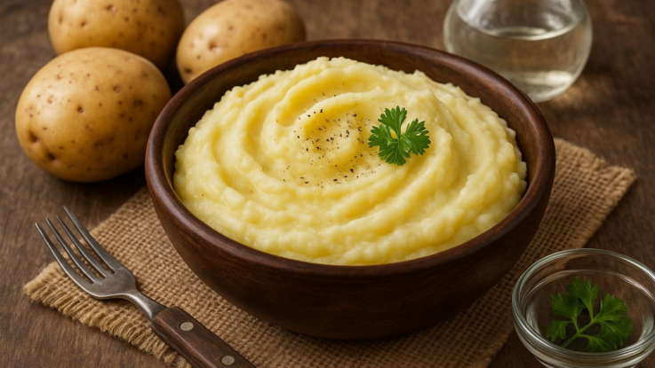 Bramborová kaše bez mléka i másla. A chutná skvěle!