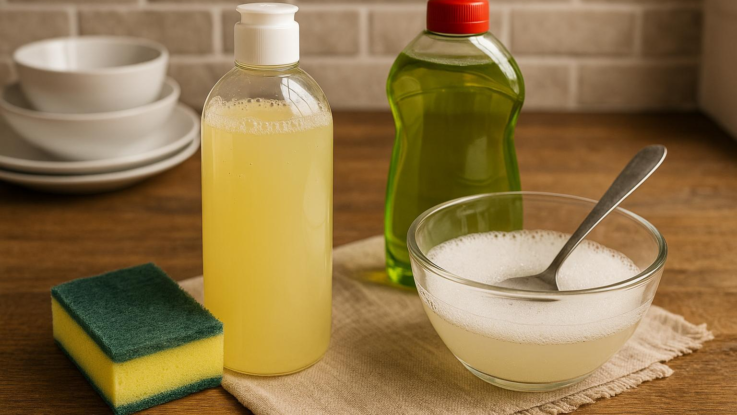 Jak si vyrobit domácí prostředek na nádobí. Funguje stejně jako kupovaný