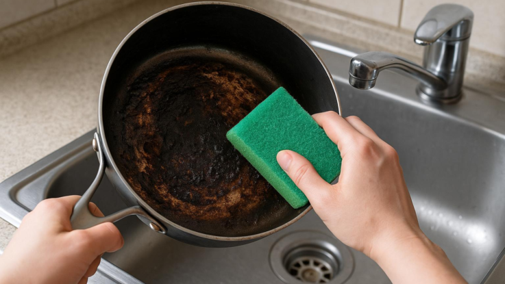 Jak odstranit připáleniny z hrnce. Zvládnete to bez dřiny