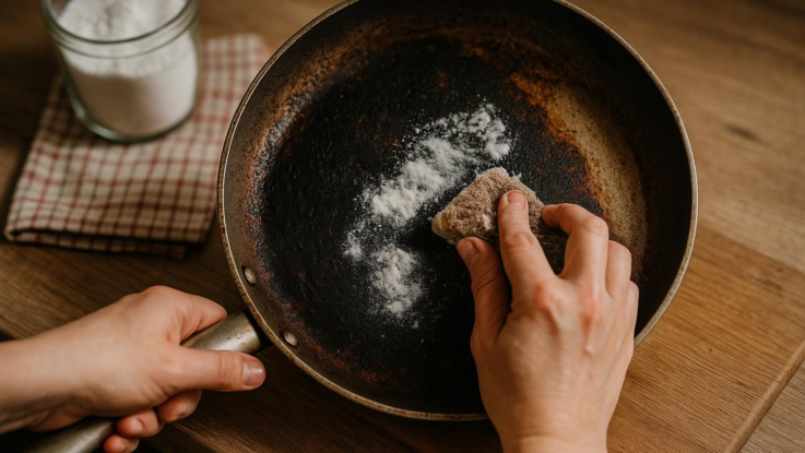 Jak vyčistit pánev od připálenin. Pomůže trik z kuchyně babičky