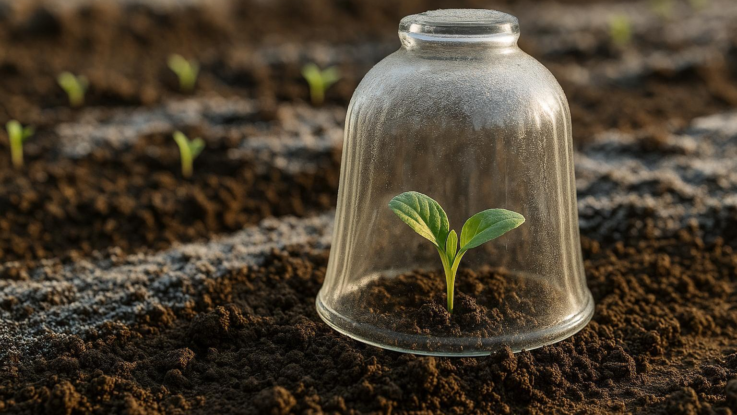 jak ochranit sazenice pred mrazem staci trik se sklenici Jak ochránit sazenice před mrazem. Stačí trik se sklenicí