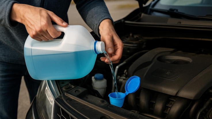 Jak doplnit kapalinu do ostřikovačů. Nečekejte, až přestane stříkat