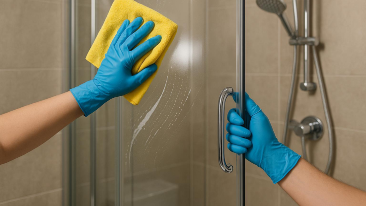 Jak vyčistit sprchové dveře. Lesknou se jako nové