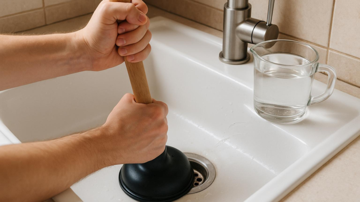 Jak uvolnit ucpaný odpad bez chemie. Pomůže jednoduchý trik