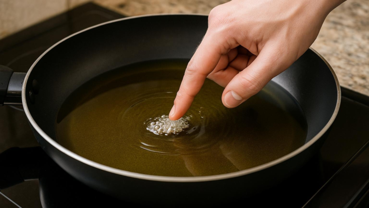 Jak poznat, že je olej připravený na smažení. Stačí jednoduchý test