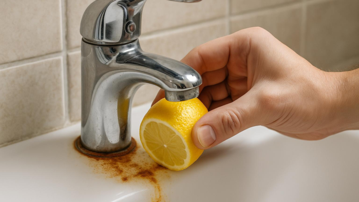 Jak odstranit rez z koupelny. Pomůže trik s citronem