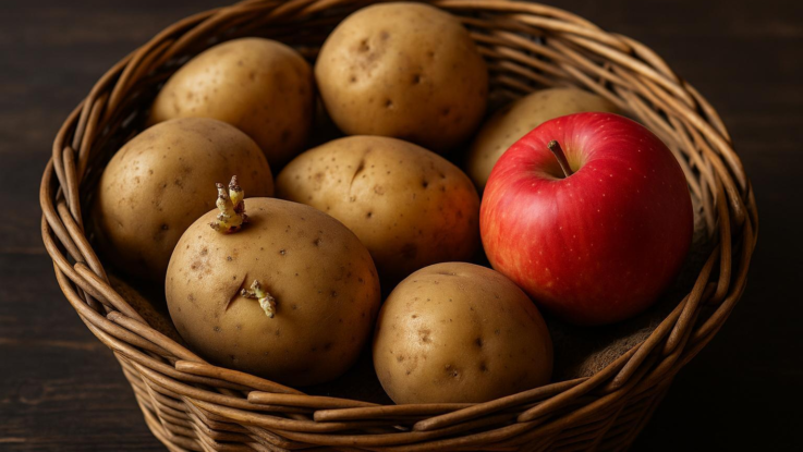 Jak uchovat brambory, aby neklíčily. Pomůže obyčejné jablko