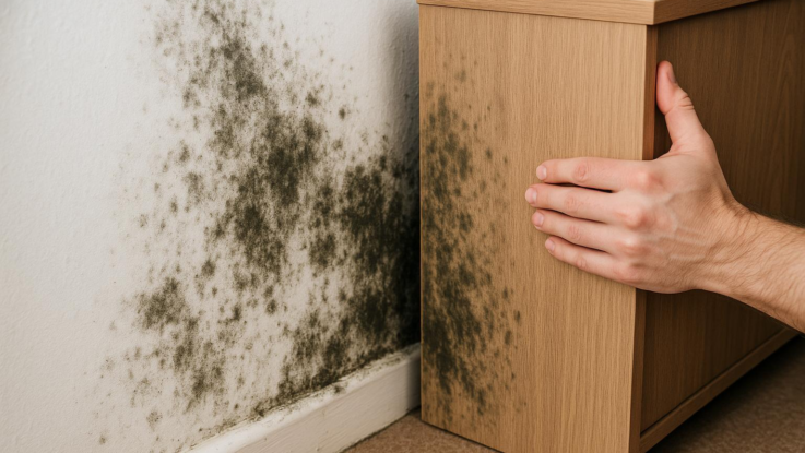 pozor na plisen za nabytkem muze souviset se stavebni zavadou Pozor na plíseň za nábytkem. Může souviset se stavební závadou
